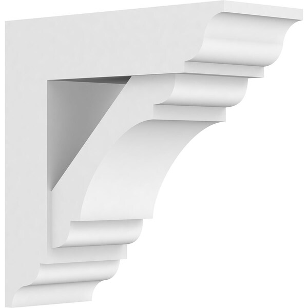 Ekena Millwork Standard Olympic Architectural Grade PVC Bracket with Traditional Ends, 5"W x 14"D x 14"H BKTP05X14X14OLY01 - main